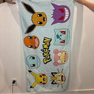 Official Pokemon Beach Towel Pikachu Eeevee Gengar Charmander 53" X 27" 2019